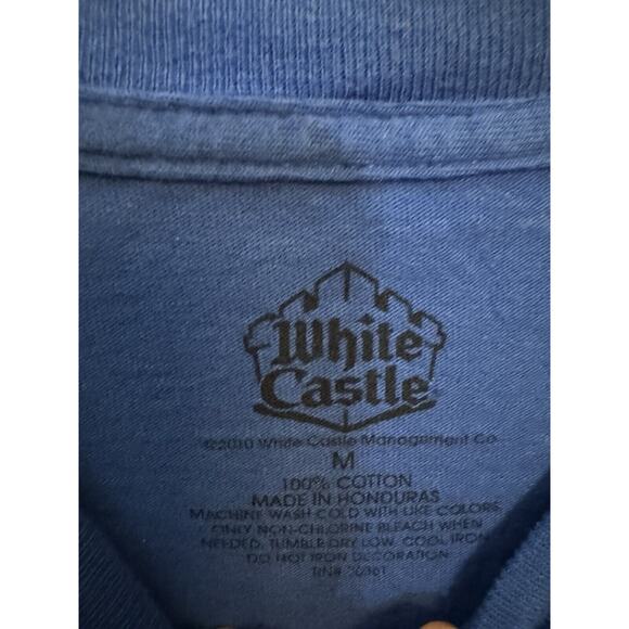 WHITE CASTLE Craver Blue MOCK Collar Graphic Adult T-Shirt Medium - Picture 2 of 3